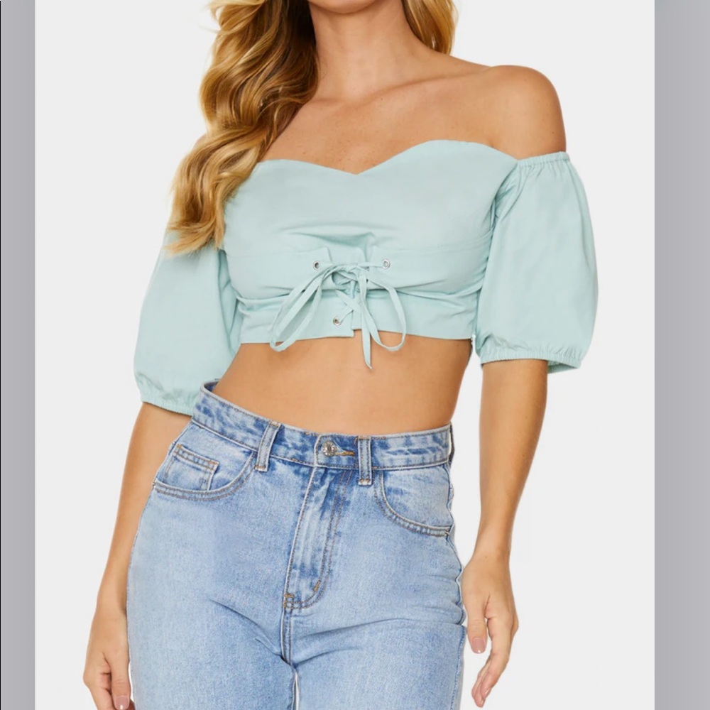 Sage green Crop top